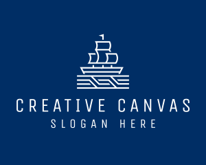 Sailing Ship Boat logo design