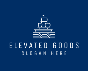 Sailing Ship Boat logo design