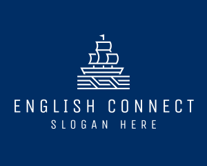 Sailing Ship Boat logo design