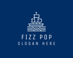 Sailing Ship Boat logo design