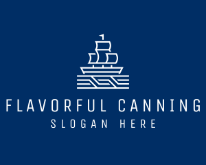 Sailing Ship Boat logo design