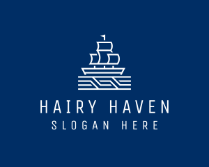 Sailing Ship Boat logo design