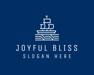 Sailing Ship Boat logo design