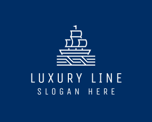 Sailing Ship Boat logo design