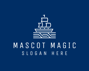 Sailing Ship Boat logo design