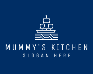 Sailing Ship Boat logo design