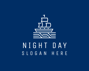 Sailing Ship Boat logo design