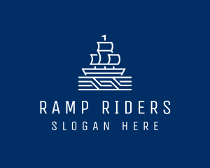 Sailing Ship Boat logo design