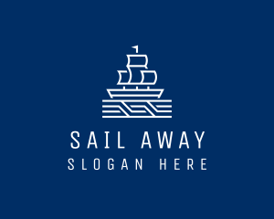 Sailing Ship Boat logo design