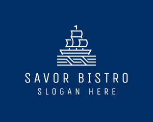 Sailing Ship Boat logo design