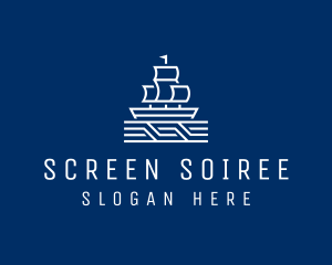 Sailing Ship Boat logo design