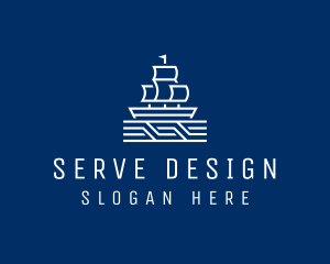 Sailing Ship Boat logo design