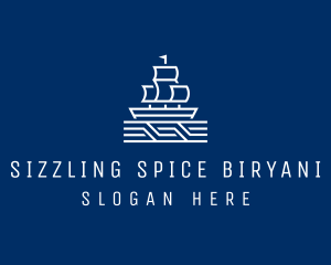 Sailing Ship Boat logo design