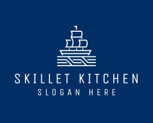 Sailing Ship Boat logo design