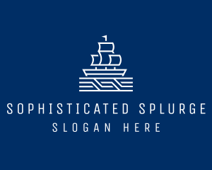 Sailing Ship Boat logo design