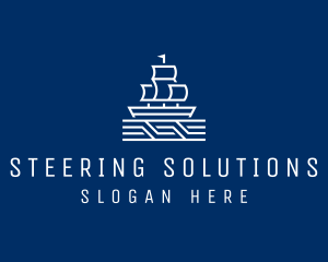 Sailing Ship Boat logo design