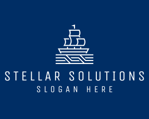 Sailing Ship Boat logo design