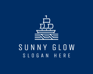 Sailing Ship Boat logo design