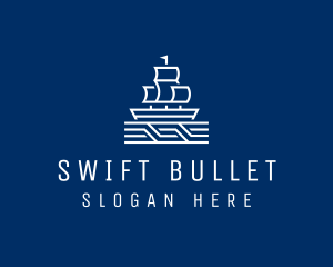 Sailing Ship Boat logo design