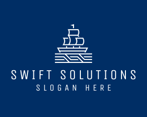 Sailing Ship Boat logo design