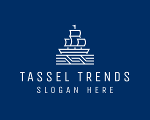 Sailing Ship Boat logo design