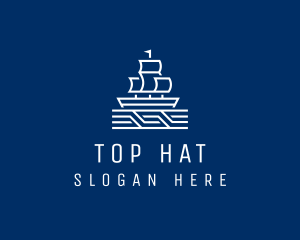 Sailing Ship Boat logo design