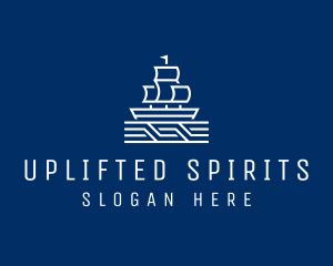 Sailing Ship Boat logo design