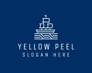 Sailing Ship Boat logo design