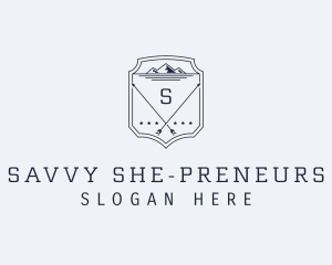 Mountain Arrow Shield logo design