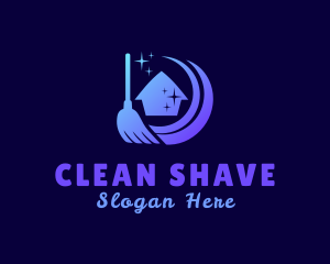 Housekeeping Broom Clean logo design