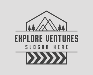 Travel Mountain Hiking logo design