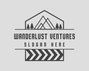 Travel Mountain Hiking logo design