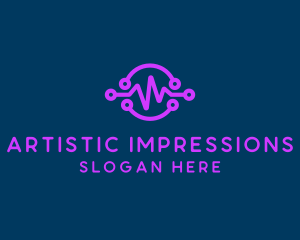 Digital Purple Flatline logo design