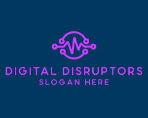 Digital Purple Flatline logo design