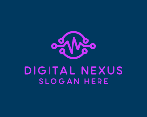 Digital Purple Flatline logo design