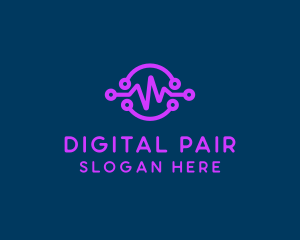 Digital Purple Flatline logo design