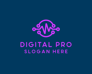 Digital Purple Flatline logo design