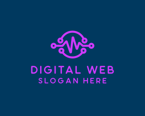 Digital Purple Flatline logo design