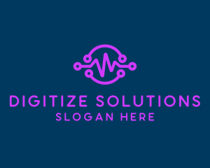 Digital Purple Flatline logo design