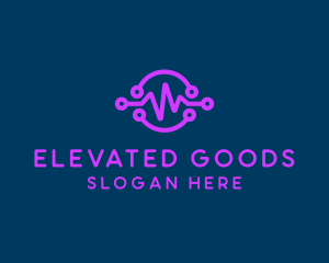 Digital Purple Flatline logo design