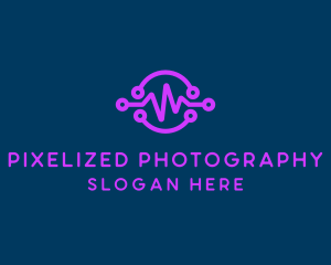 Digital Purple Flatline logo design