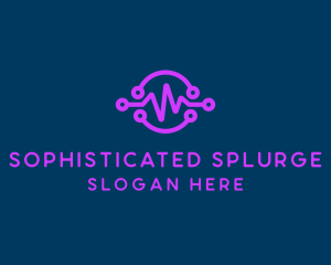 Digital Purple Flatline logo design