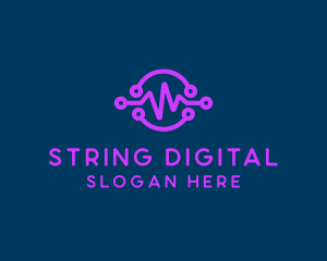 Digital Purple Flatline logo design