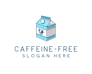 Cow Milk Carton Box logo design