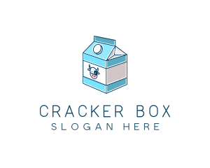 Cow Milk Carton Box logo design