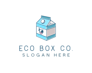 Cow Milk Carton Box logo design