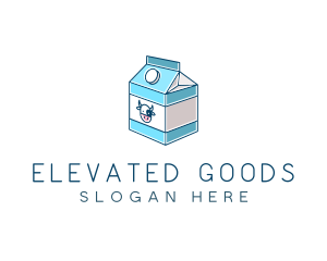 Cow Milk Carton Box logo design