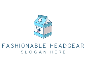 Cow Milk Carton Box logo design