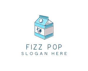 Cow Milk Carton Box logo design