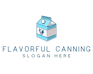 Cow Milk Carton Box logo design